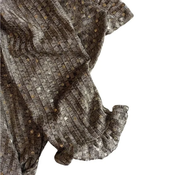 ART CLASS Girl’s Gold Dress with Neck, Arm and Skirt Ruffle, Size L10/12 - Picture 5 of 6